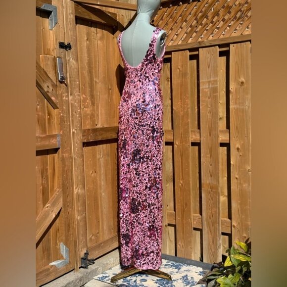 🆕 SIMKHAI 🧿 NWOT Bex Sequined Embellished Maxi Dress, Sorbet Pink- Sz US 0 - Picture 6 of 16